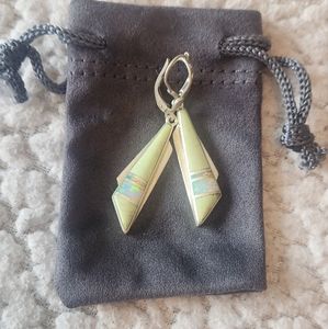 Southwest Turquoise With Opal  MTT Sterling Silver Earrings